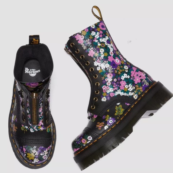 DR. MARTENS SINCLAIR LIMITED EDITION FLORAL ROSES PLATFORM BOOTS SIZE 8 NEW - Picture 11 of 15